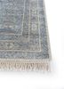 viscaya blue afghan wool hand knotted Rug - Corner