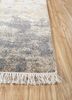 entropy ivory wool and silk hand knotted Rug - Corner entropy ivory wool and silk hand knotted Rug - Corner
