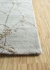 urban pause by kavi grey and black wool and silk hand knotted Rug - Corner