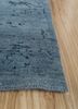 urban pause by kavi blue wool and silk hand knotted Rug - Corner