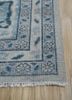 erbe blue wool hand knotted Rug - Corner