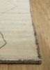 zuri ivory afghan wool hand knotted Rug - Corner