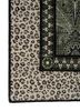 gilded age green afghan wool hand knotted Rug - Corner
