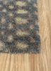 pansy blue wool hand knotted Rug - Corner pansy blue wool hand knotted Rug - Corner
