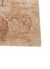 script beige and brown wool and bamboo silk hand knotted Rug - Corner