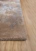 chaos theory by kavi grey and black wool and bamboo silk hand knotted Rug - Corner