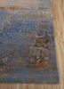 chaos theory by kavi blue wool and bamboo silk hand knotted Rug - Corner