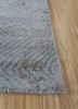 urban pause by kavi blue wool and bamboo silk hand knotted Rug - Corner urban pause by kavi blue wool and bamboo silk hand knotted Rug - Corner