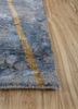 chaos theory by kavi blue wool and bamboo silk hand knotted Rug - Corner chaos theory by kavi blue wool and bamboo silk hand knotted Rug - Corner