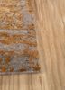 chaos theory by kavi grey and black wool and bamboo silk hand knotted Rug - Corner