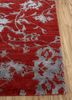 chaos theory by kavi red and orange wool and bamboo silk hand knotted Rug - Corner