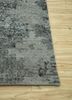 project error by kavi grey and black wool and bamboo silk hand knotted Rug - Corner