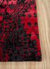 project error by kavi red and orange wool and bamboo silk hand knotted Rug - Corner