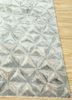 chaos theory by kavi grey and black wool and bamboo silk hand knotted Rug - Corner