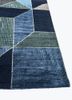 chaos theory by kavi blue wool and bamboo silk hand knotted Rug - Corner
