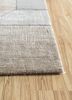 chaos theory by kavi grey and black wool and bamboo silk hand knotted Rug - Corner