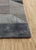 chaos theory by kavi grey and black wool and bamboo silk hand knotted Rug - Corner