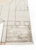 chaos theory by kavi grey and black wool and bamboo silk hand knotted Rug - Corner