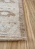 thyme ivory wool hand knotted Rug - Corner