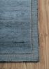 basis blue wool hand loom Rug - Corner