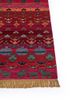 manchaha red and orange wool and bamboo silk hand knotted Rug - Corner