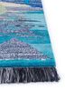 freedom manchaha blue wool and bamboo silk hand knotted Rug - Corner