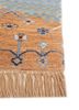 manchaha red and orange wool and bamboo silk hand knotted Rug - Corner