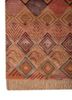 manchaha red and orange wool and bamboo silk hand knotted Rug - Corner