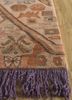 manchaha beige and brown wool and bamboo silk hand knotted Rug - Corner