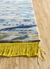 manchaha blue wool and bamboo silk hand knotted Rug - Corner