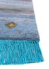 freedom manchaha blue wool and bamboo silk hand knotted Rug - Corner