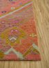 manchaha red and orange wool and bamboo silk hand knotted Rug - Corner manchaha red and orange wool and bamboo silk hand knotted Rug - Corner