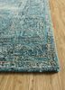far east blue wool and silk hand knotted Rug - Corner far east blue wool and silk hand knotted Rug - Corner