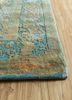 far east green wool and silk hand knotted Rug - Corner far east green wool and silk hand knotted Rug - Corner