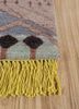 manchaha blue wool and silk hand knotted Rug - Corner manchaha blue wool and silk hand knotted Rug - Corner