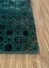 lacuna blue wool and silk hand knotted Rug - Corner lacuna blue wool and silk hand knotted Rug - Corner