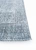 vintage blue wool hand knotted Rug - Corner