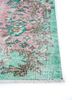 vintage green wool hand knotted Rug - Corner