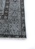 vintage grey and black wool hand knotted Rug - Corner