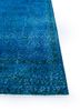 lacuna blue wool hand knotted Rug - Corner