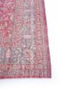 vintage red and orange wool hand knotted Rug - Corner