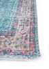 vintage green wool hand knotted Rug - Corner