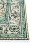 vintage green wool hand knotted Rug - Corner