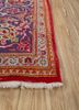 aalam red and orange wool hand knotted Rug - Corner