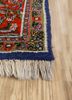 aalam red and orange wool hand knotted Rug - Corner aalam red and orange wool hand knotted Rug - Corner
