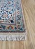 aalam blue wool hand knotted Rug - Corner