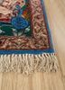 aalam blue wool hand knotted Rug - Corner aalam blue wool hand knotted Rug - Corner