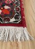 aalam red and orange wool hand knotted Rug - Corner aalam red and orange wool hand knotted Rug - Corner