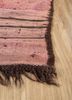 nuray pink and purple wool hand knotted Rug - Corner