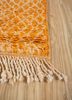 nuray red and orange wool hand knotted Rug - Corner